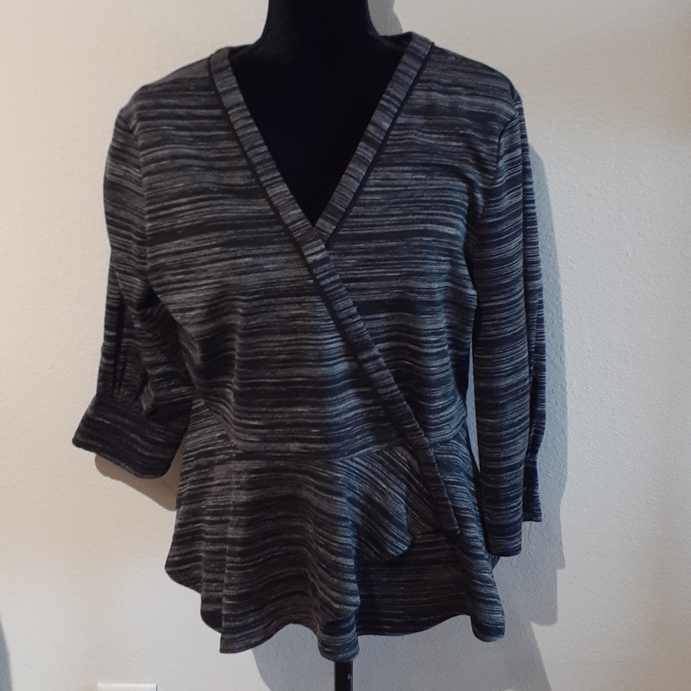 HALSTON LG business wrap stretch suit top, $158.00